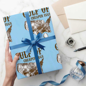 Gulf of Cheaper Eggs Wrapping Paper Roll Gulf of Mexico TS02 Light Blue Print Your Wear