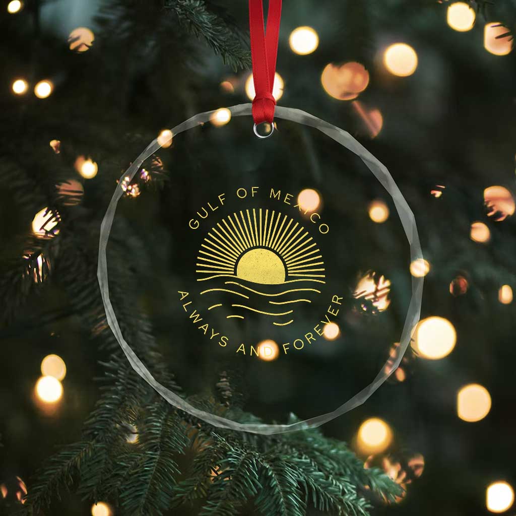 Gulf of Mexico Crystal Glass Ornament Always & Forever Vintage Sunset Political TS02 Print Your Wear