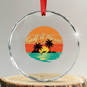 Gulf Of Mexico Crystal Glass Ornament Forever Beach Palms Summer Vacation TS02 Transparent Glass 3'' Circle Print Your Wear