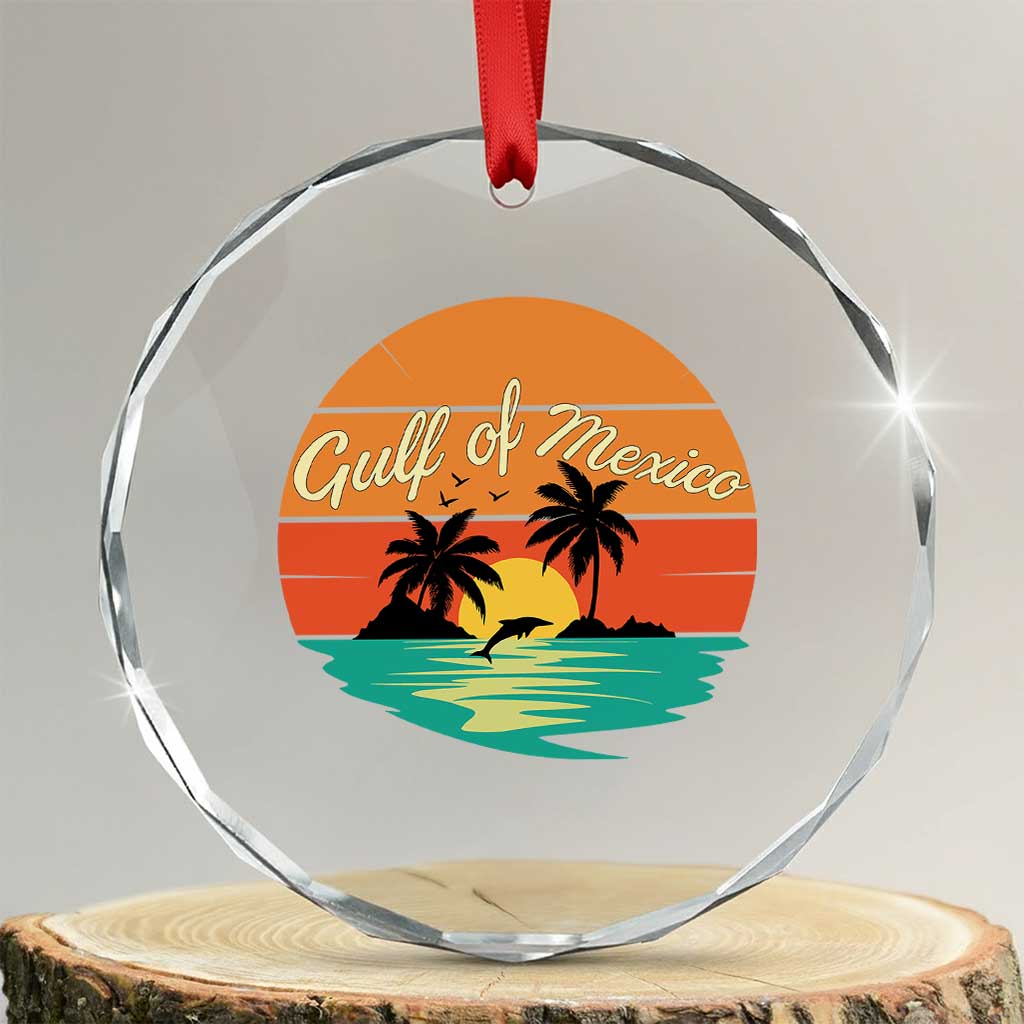 Gulf Of Mexico Crystal Glass Ornament Forever Beach Palms Summer Vacation TS02 Transparent Glass 3'' Circle Print Your Wear