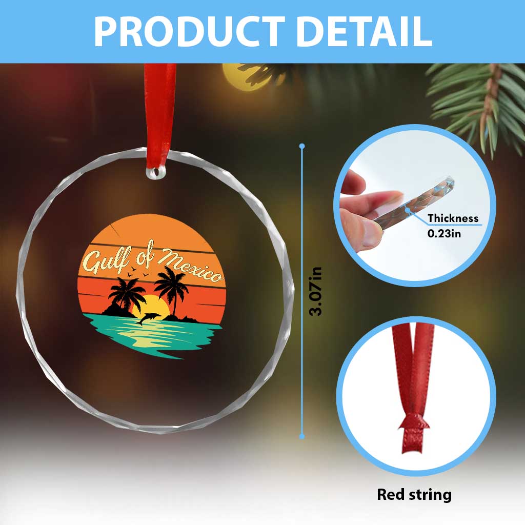Gulf Of Mexico Crystal Glass Ornament Forever Beach Palms Summer Vacation TS02 Print Your Wear