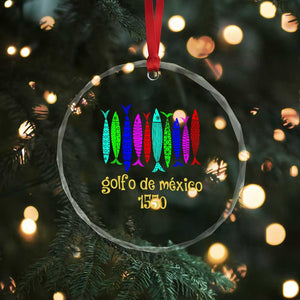 Gulf of Mexico Crystal Glass Ornament Golfo de México 1550 Retro Tuna TS02 Print Your Wear