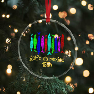 Gulf of Mexico Crystal Glass Ornament Golfo de México 1550 Retro Tuna TS02 Print Your Wear