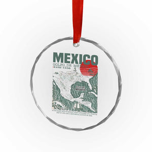 Gulf of Mexico Estd 1550 Crystal Glass Ornament Golfo De Mexico Historic Map Retro Graphic TS02 Print Your Wear