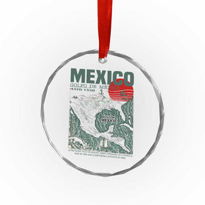 Gulf of Mexico Estd 1550 Crystal Glass Ornament Golfo De Mexico Historic Map Retro Graphic TS02 Print Your Wear