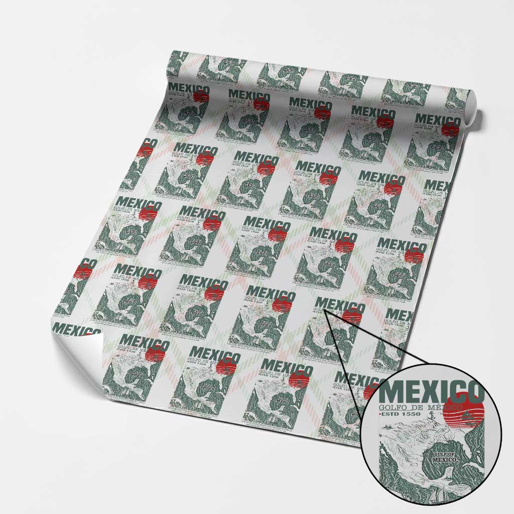 Gulf of Mexico Estd 1550 Wrapping Paper Roll Golfo De Mexico Historic Map Retro Graphic TS02 Christmas Plaid Print Your Wear