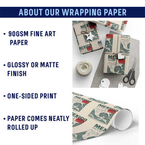 Gulf of Mexico Estd 1550 Wrapping Paper Roll Golfo De Mexico Historic Map Retro Graphic TS02 Print Your Wear