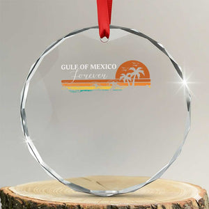 Gulf Of Mexico Forever Crystal Glass Ornament Beach Palm Treen Vintage Retro TS11 Transparent Glass 3'' Circle Print Your Wear
