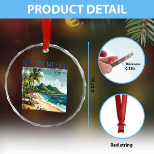 Gulf of Mexico Forever Crystal Glass Ornament Retro Beach TS02 Print Your Wear