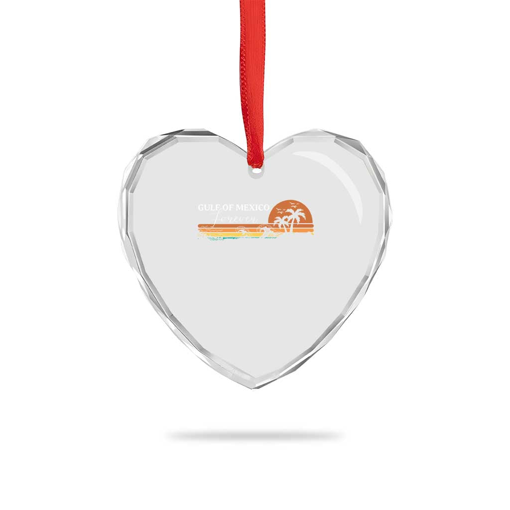 Gulf Of Mexico Forever Heart Crystal Glass Ornament Beach Palm Treen Vintage Retro TS11 Print Your Wear