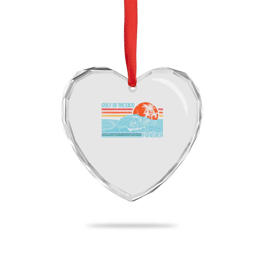 Gulf Of Mexico Forever Heart Crystal Glass Ornament Vintage Retro Beach Coconut Tree TS11 Print Your Wear