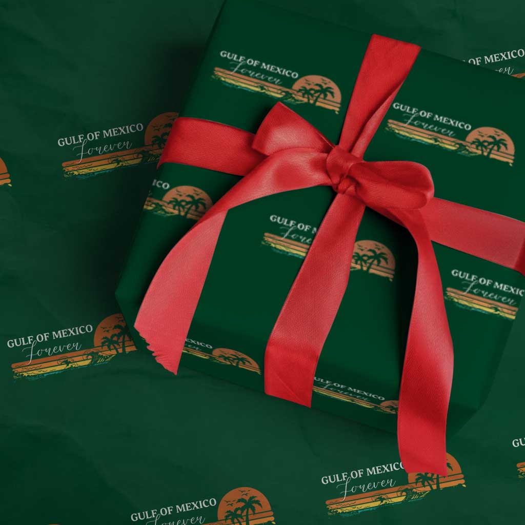 Gulf Of Mexico Forever Wrapping Paper Roll Beach Palm Treen Vintage Retro - Print Your Wear