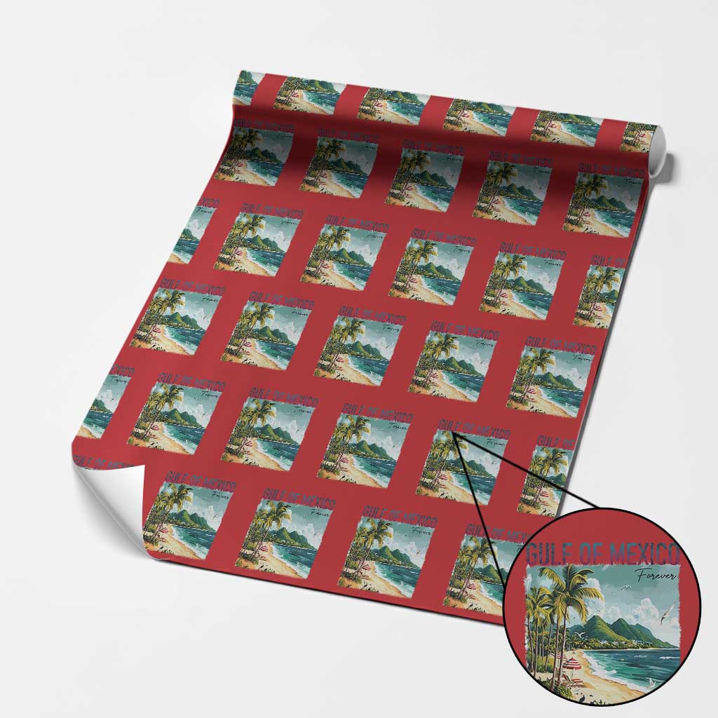 Gulf of Mexico Forever Wrapping Paper Roll Retro Beach TS02 Red Print Your Wear