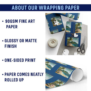 Gulf of Mexico Forever Wrapping Paper Roll Retro Beach TS02 Print Your Wear