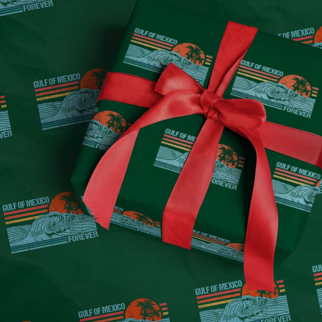 Gulf Of Mexico Forever Wrapping Paper Roll Vintage Retro Beach Coconut Tree - Print Your Wear