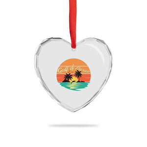 Gulf Of Mexico Heart Crystal Glass Ornament Forever Beach Palms Summer Vacation TS02 Print Your Wear