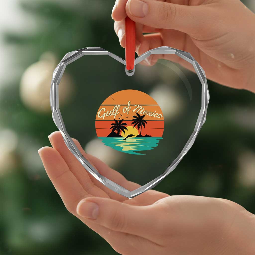 Gulf Of Mexico Heart Crystal Glass Ornament Forever Beach Palms Summer Vacation TS02 Print Your Wear
