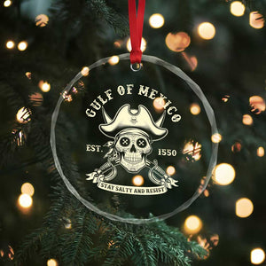 Gulf of Mexico Pirate Sugar Skull Crystal Glass Ornament Est 1550 Stay Salty And Resist TS02 Print Your Wear