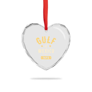 Gulf of Mexico Since 1672 Heart Crystal Glass Ornament Golfo de Mexico Classic Vintage TS02 Print Your Wear