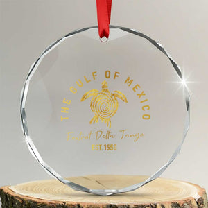 Gulf Of Mexico Turtle Crystal Glass Ornament Foxtrots Deltas Tangos TS02 Transparent Glass 3'' Circle Print Your Wear