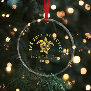 Gulf Of Mexico Turtle Crystal Glass Ornament Foxtrots Deltas Tangos - Print Your Wear
