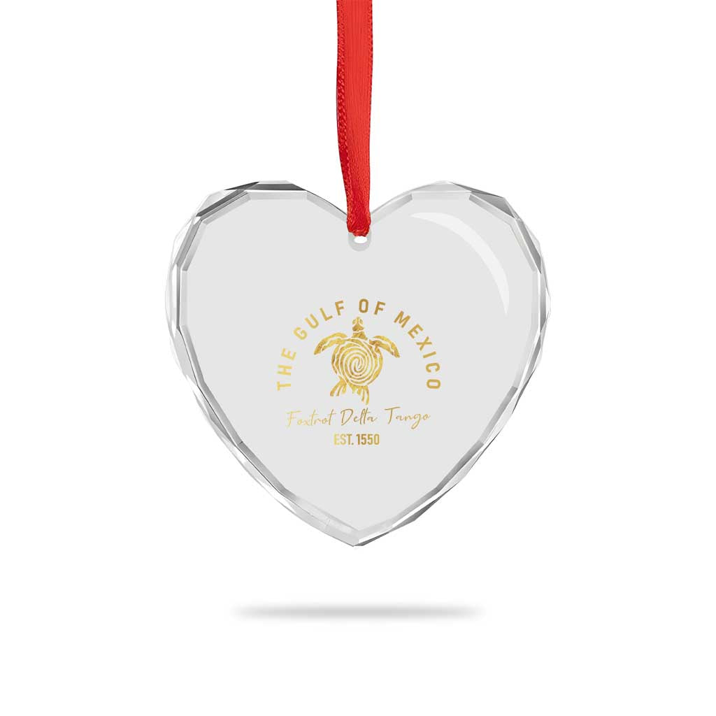 Gulf Of Mexico Turtle Heart Crystal Glass Ornament Foxtrots Deltas Tangos TS02 Print Your Wear