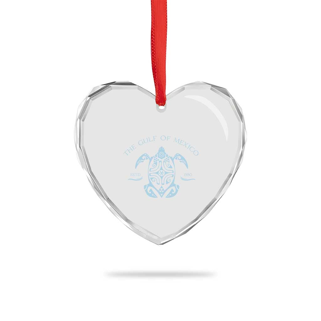 Gulf of Mexico Turtle Heart Crystal Glass Ornament Golfo de Mexico Forever TS02 Print Your Wear