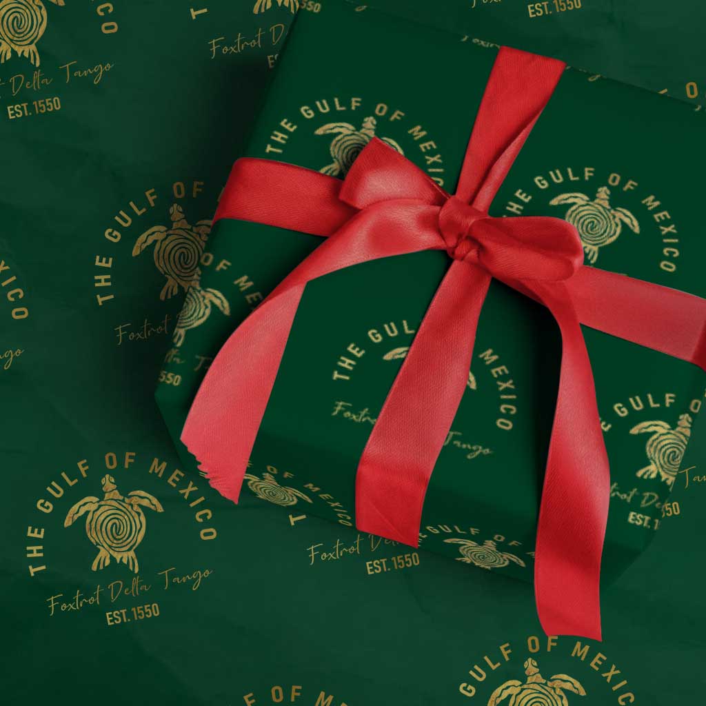 Gulf Of Mexico Turtle Wrapping Paper Roll Foxtrots Deltas Tangos TS02 Green Print Your Wear