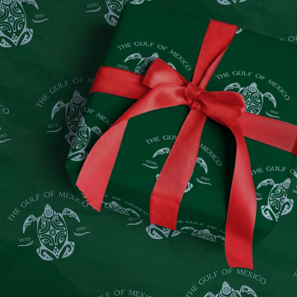 Gulf of Mexico Turtle Wrapping Paper Roll Golfo de Mexico Forever TS02 Green Print Your Wear