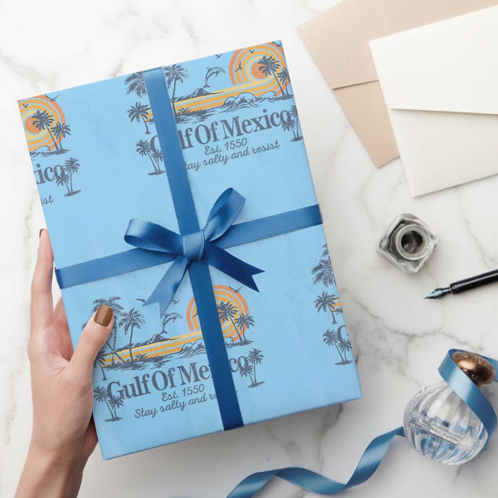 Gulf of Mexico Wrapping Paper Roll Always And Forever Resist TS10 Light Blue Print Your Wear