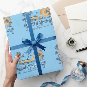 Gulf of Mexico Wrapping Paper Roll Always And Forever Resist TS10 Light Blue Print Your Wear
