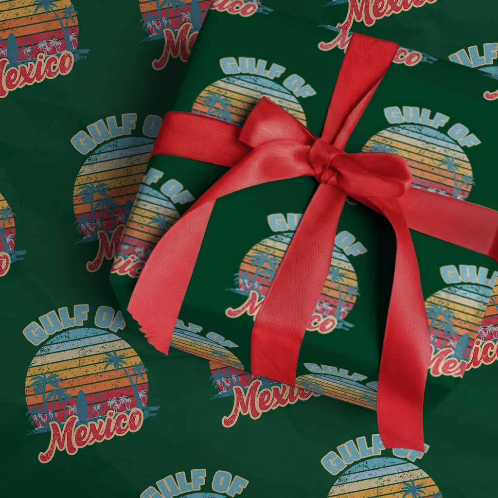 Gulf of Mexico Wrapping Paper Roll Retro Vintage Beach TS10 Green Print Your Wear