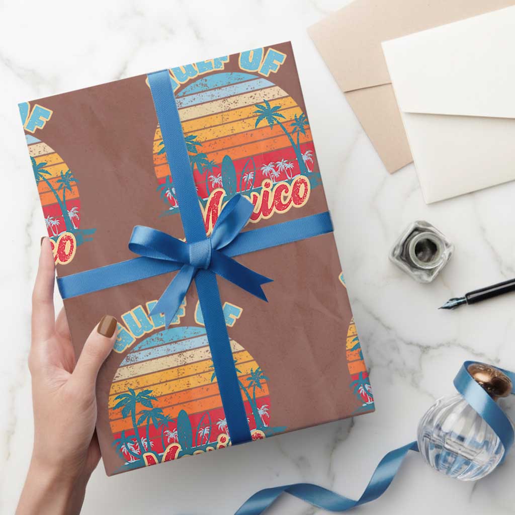 Gulf of Mexico Wrapping Paper Roll Retro Vintage Beach TS10 Mocha Print Your Wear