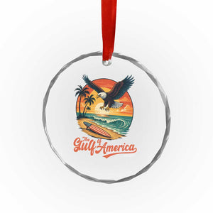 Gulf of USA 2025 Bald Eagle Crystal Glass Ornament Vintage Patriotic Beach Sunset 4th Of July TS02 Print Your Wear