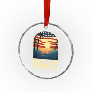 Gulf Of USA Crystal Glass Ornament Est 2025 American Flag Retro TS02 Print Your Wear