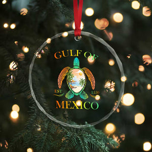 Gulf Of USA Est 2025 Crystal Glass Ornament Funny Turtle Beach Vibe TS02 Print Your Wear