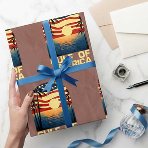 Gulf Of USA Wrapping Paper Roll Est 2025 American Flag Retro TS02 Mocha Print Your Wear