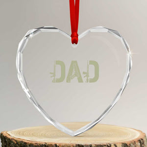 Gun Lover Dad Heart Crystal Glass Ornament Funny Hunter Dad Fathers Day Gift TS12 Transparent Glass 3'' Heart Print Your Wear