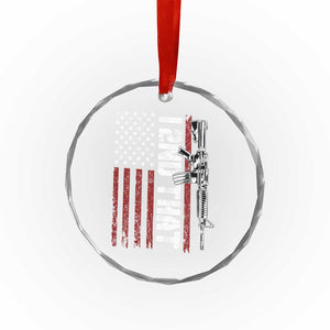Gun Rights Patriotic Crystal Glass Ornament I 2nd That Second Amendment Pro Gun American Flag - Print Your Wear