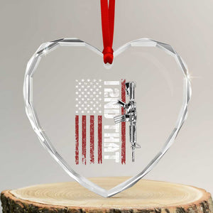 Gun Rights Patriotic Heart Crystal Glass Ornament I 2nd That Second Amendment Pro Gun American Flag TS02 Transparent Glass 3'' Heart Print Your Wear