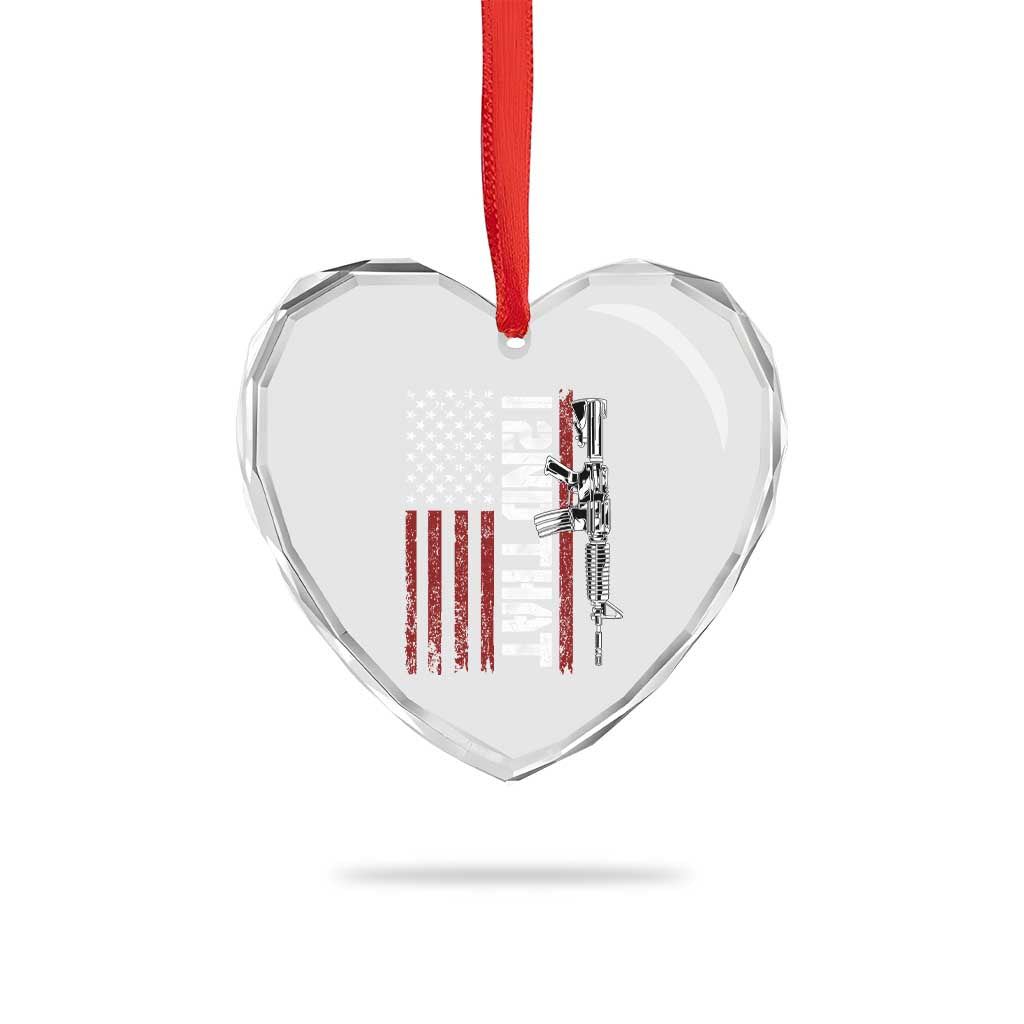 Gun Rights Patriotic Heart Crystal Glass Ornament I 2nd That Second Amendment Pro Gun American Flag TS02 Print Your Wear