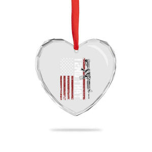 Gun Rights Patriotic Heart Crystal Glass Ornament I 2nd That Second Amendment Pro Gun American Flag TS02 Print Your Wear