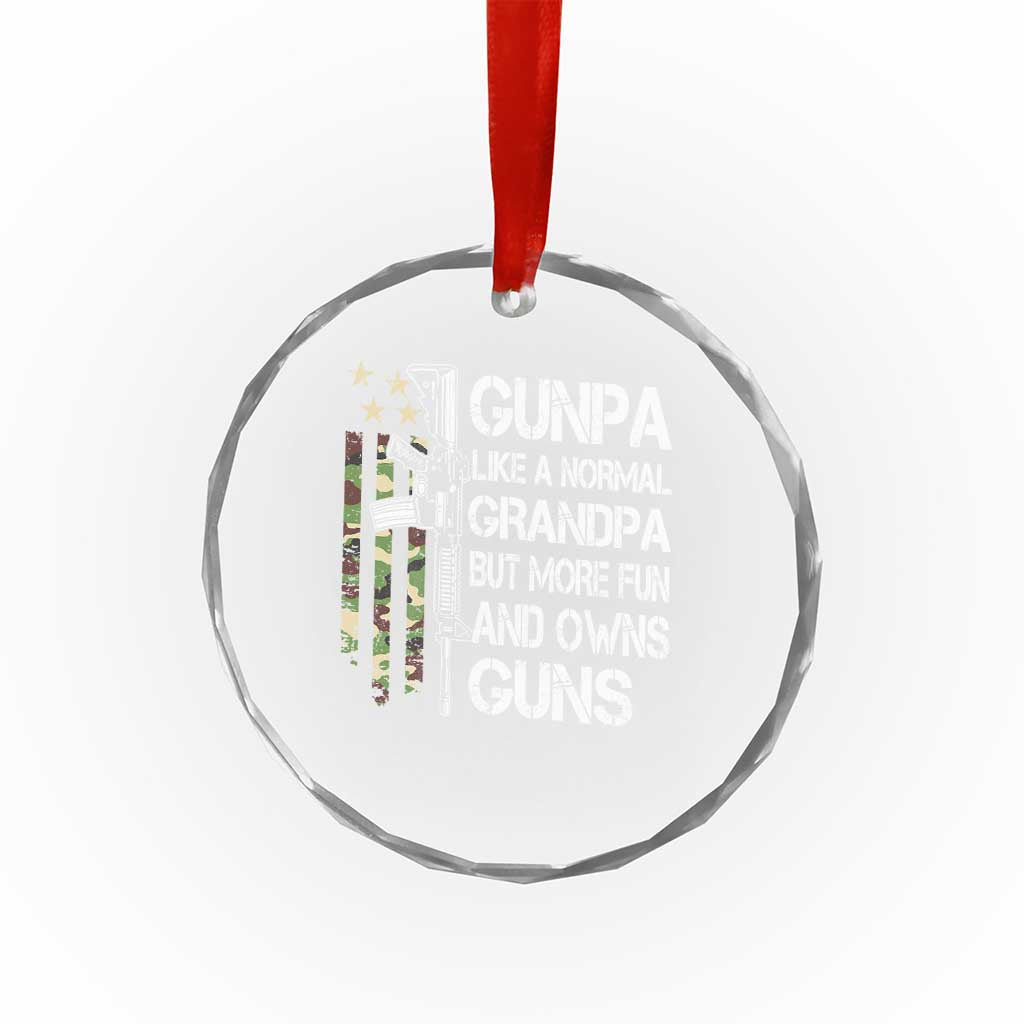 Gunpa Crystal Glass Ornament Guns Grandpa More Fun Camo American Flag USA Camouflage TS10 Print Your Wear