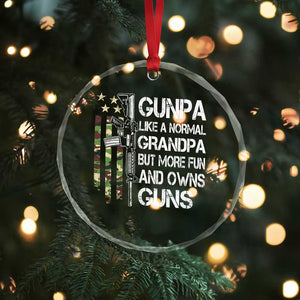 Gunpa Crystal Glass Ornament Guns Grandpa More Fun Camo American Flag USA Camouflage TS10 Print Your Wear