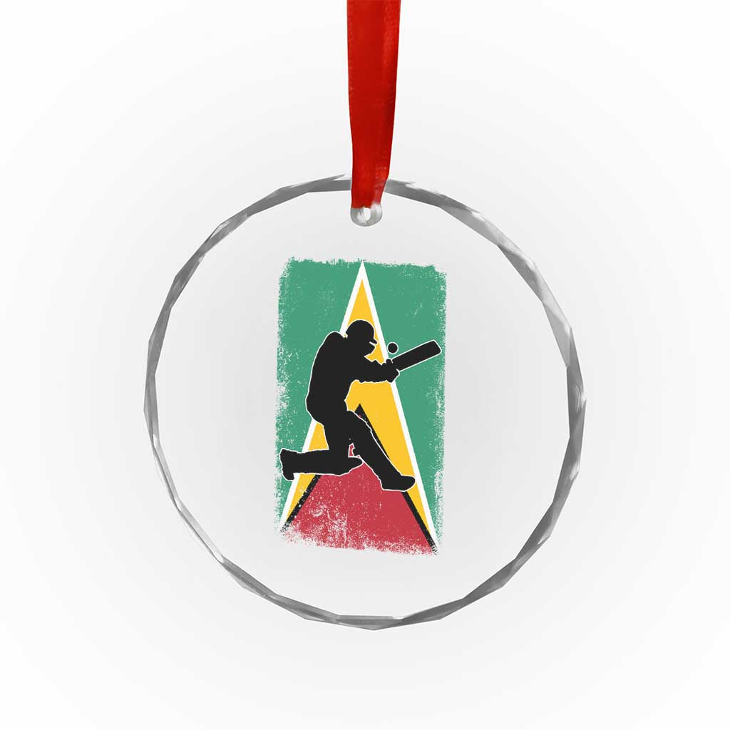 Guyana Cricket Crystal Glass Ornament Retro Vintage Sport Guyanese Flag West Indies Cricket Fan TS10 Print Your Wear