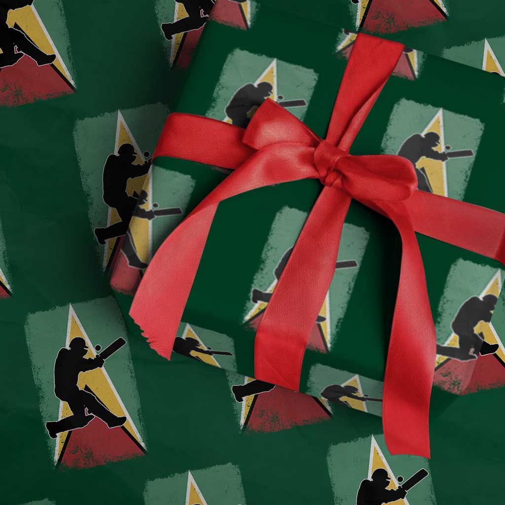 Guyana Cricket Wrapping Paper Roll Retro Vintage Sport Guyanese Flag West Indies Cricket Fan TS10 Green Print Your Wear
