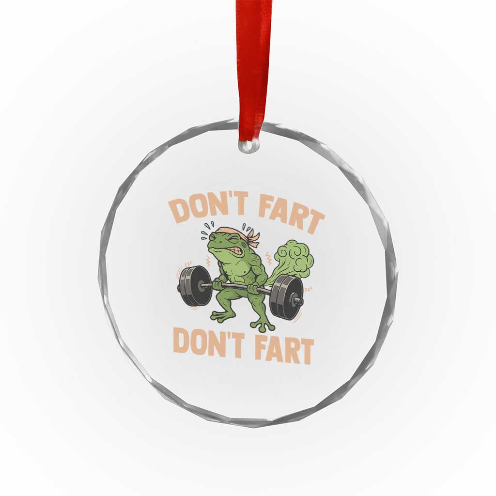 Gym Frog Crystal Glass Ornament Dont Fart Workout Weights Squat Humor TS11 Print Your Wear
