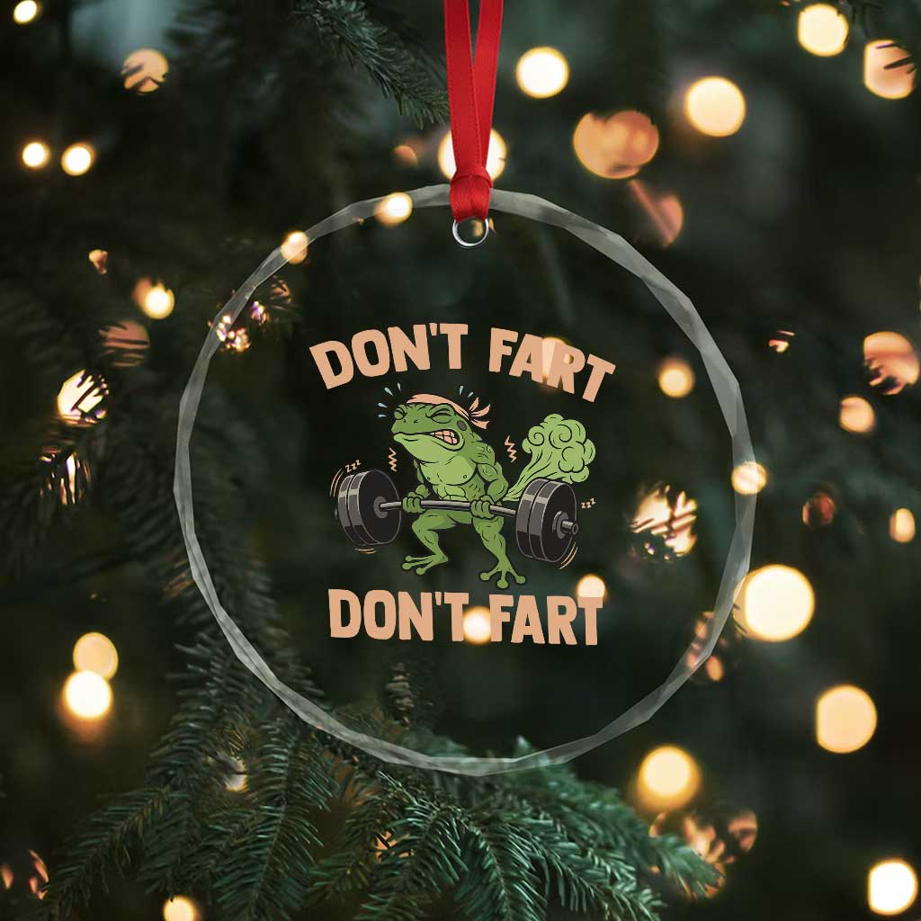 Gym Frog Crystal Glass Ornament Dont Fart Workout Weights Squat Humor TS11 Print Your Wear