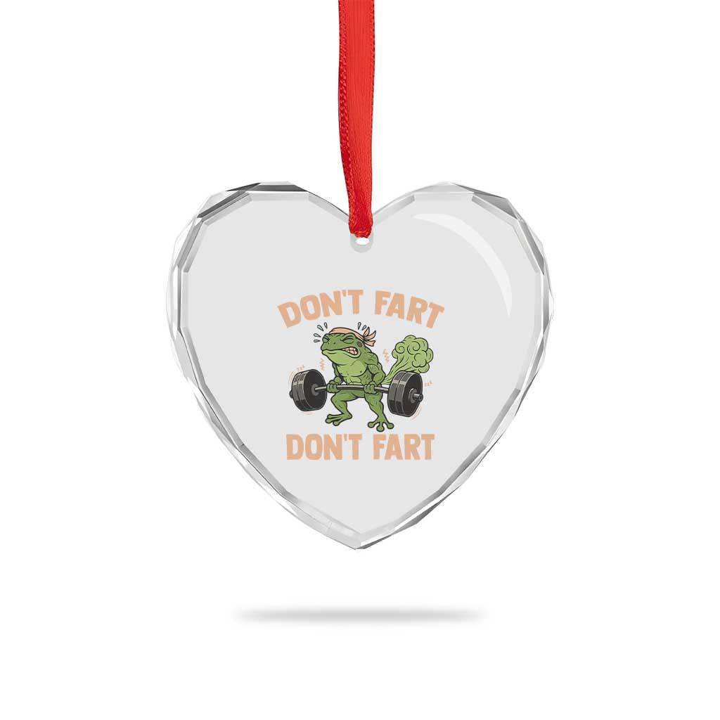 Gym Frog Heart Crystal Glass Ornament Dont Fart Workout Weights Squat Humor TS11 Print Your Wear