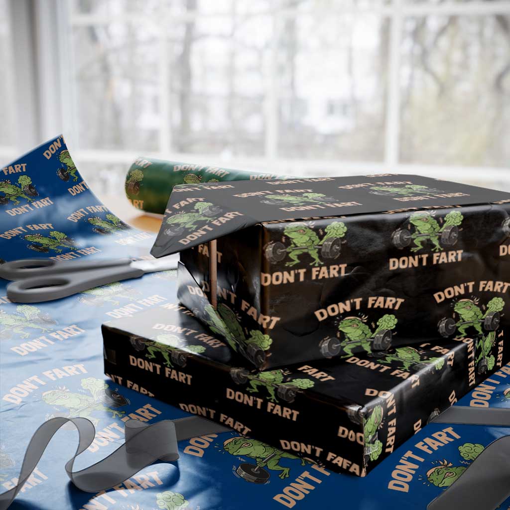 Gym Frog Wrapping Paper Roll Dont Fart Workout Weights Squat Humor TS11 Black Print Your Wear